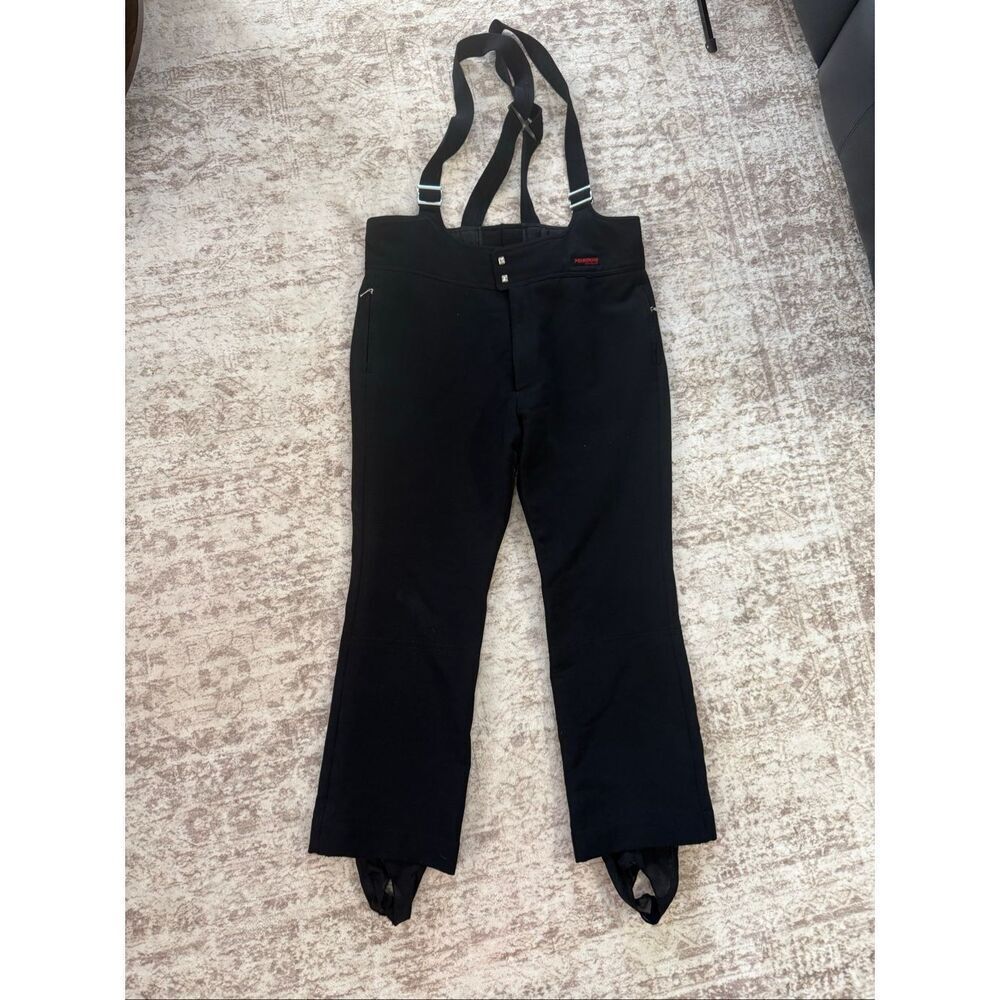 Vintage Peregrine Men's Wool Blend Stirrup Ski Snow Bib Pants Black Size 40